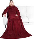 PAVILIA Blanket with Sleeves for Adult Women Men, Soft Warm Wearable Blanket Fleece Wrap Throw, Robe Blanket Gift