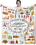 Travel Blanket Gifts for Women International Travelers Female,World Travel Essentials Accessories Unique Flight Vacation Throw Blankets,Cool Traveler Gift for Couples Men Mom Her 60"x50"