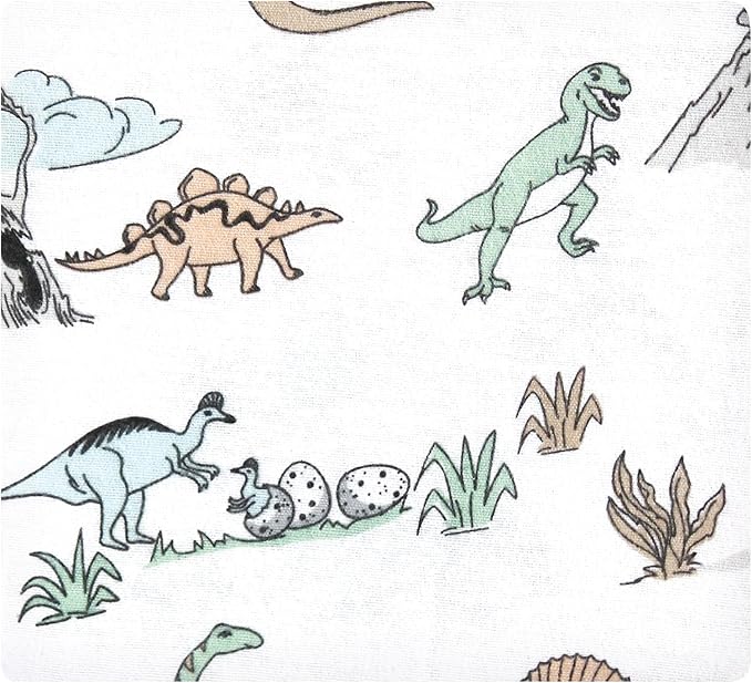 Hudson Baby Unisex Baby Cotton Flannel Receiving Blankets, Neutral Dino World, One Size