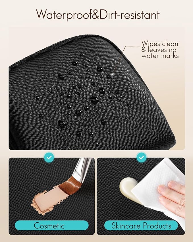 VLANDO Mini Jewelry Travel Case,Jewelry Pouch Bags with Zipper, Velvet Jewelry Organizer Storage Bag for Bracelet Rings Earring Travel Essentials Gifts for Women Girl - Black