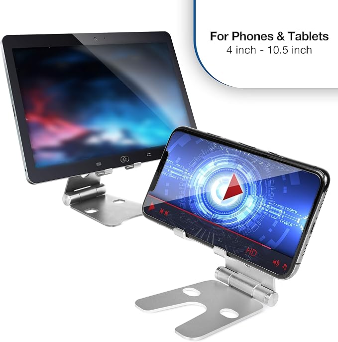 Cloudz Adjustable Aluminum Phone and Tablet Stand – Silver