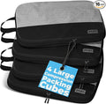 4pc Large Compression Packing Cubes for Travel - Luggage Organizers Suitcases