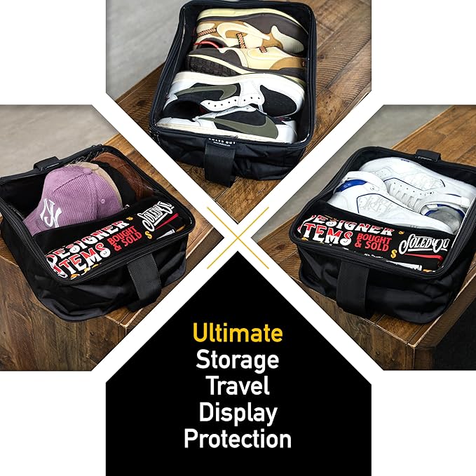 SoleGuardian XXL Sneaker Travel Case – U.S. Brand – Clear Waterproof Lid, Adjustable Dividers – Soft Bag Organizer for up to 4 Pairs of Casual, Athletic, Golf & Sports Shoes, Gift for Men & Women (3)