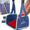 Portable Airplane Foot Hammock for Plane Travel with Memory Foam & Hardboard for No Feet or Leg Clashing - Long Flight Air Travel Essentials to Relax Feet Rest Flying Overseas by Beswalt (Navy Blue)