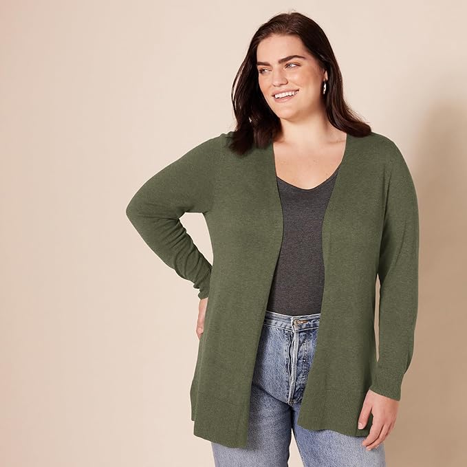 Amazon Essentials Women's Lightweight Long Sleeve Open-Front Cardigan Sweater (Available in Plus Size)