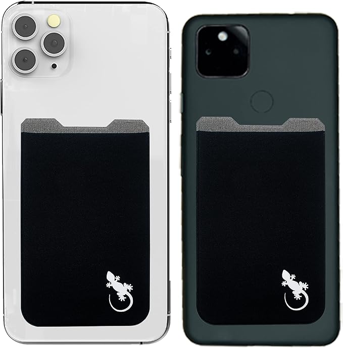 Phone Wallet - Adhesive Card Holder - Cell Phone Pouch - Stick on Lycra Pocket by Gecko - Carry Credit Cards and Cash