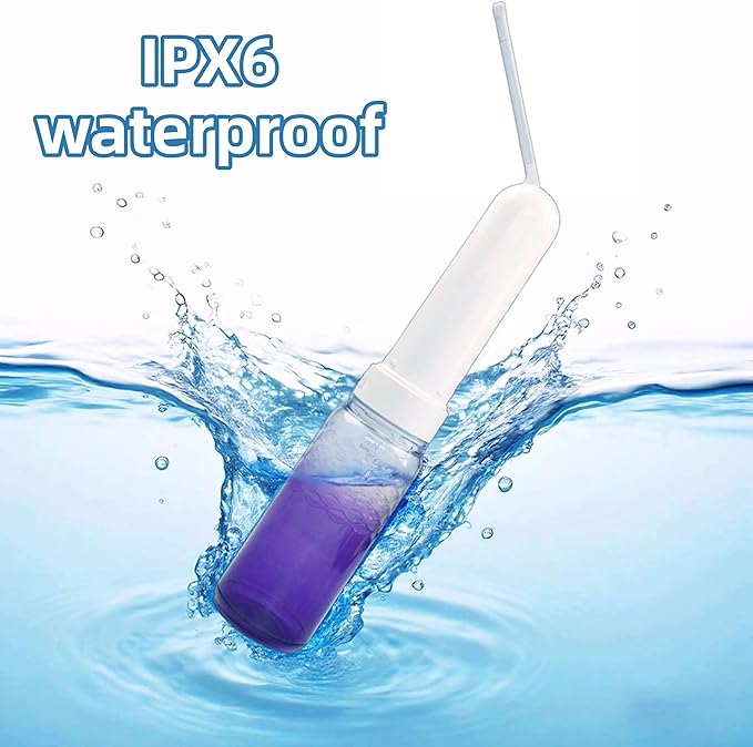 Portable Bidet for Travel & Postpartum Care - 320ML Handheld Peri Bottle with 3 Pressure Settings & 800mAh Battery, IPX6 Waterproof for Women Hygiene and Outdoor Use (Purple, 320ml)