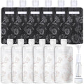 PACKISM 15 Pack Travel Pouches for Toiletries - 3 oz Leak Proof TSA Approved Liquid Containers, Squeeze Bags for Shampoo Lotion, Space Saving Refillable Carriers, Black Beige Chamomile