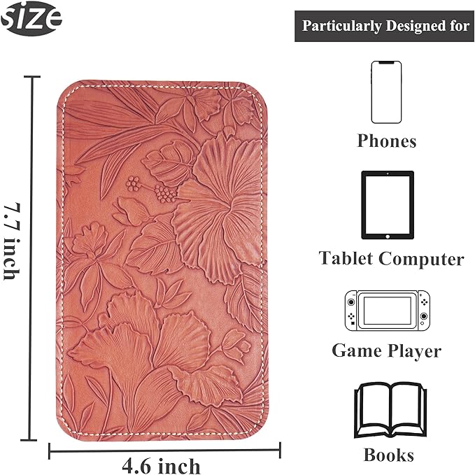 Airplane Travel Essentials for Flying Flex Flap Cell Phone Holder & Flexible Tablet Stand for Desk, Bed, Treadmill, Home & in-Flight Airplane Travel Accessories(1-Carved Brown)