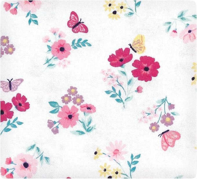 Hudson Baby Unisex Baby Cotton Flannel Receiving Blankets, Butterfly Floral, One Size