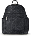 Baggallini Securtex® Anti-theft Vacation Travel Backpack 10x13 Slash-Resistant Nylon Daypack w/RFID, Midnight Blossom