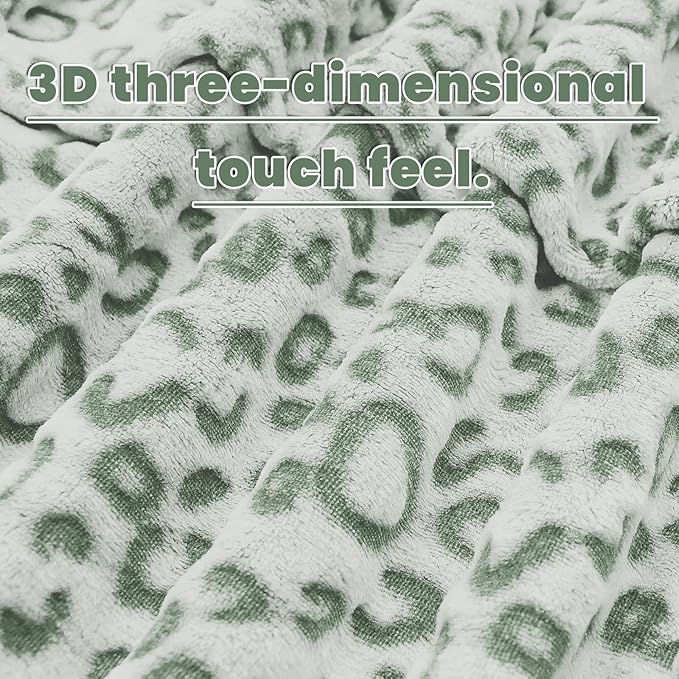 Sage Green Blanket Soft Cozy Olive Green Fleece Blankets Lightweight Fuzzy Blankets and Throws for Travel Camping Couch Bed 50x60inch