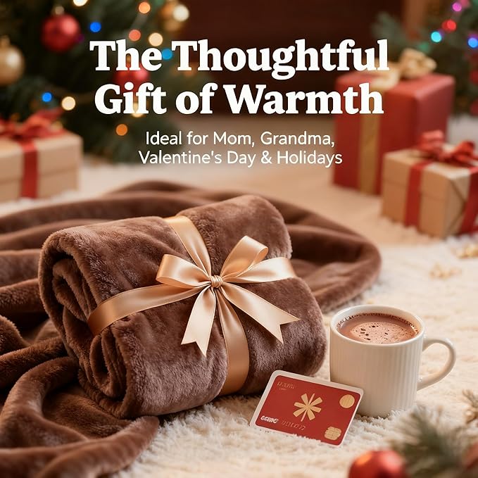 SNZ Wearable Blanket for Womens and Mens, Comfy Flannel Poncho, Snuggie Warm Shawl Wraps for Women, Birthday Gift Ideas