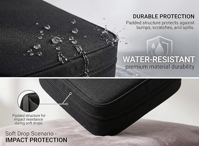 Keross Cable Organizer Bag for Travel with Removable Dividers – Electronics Organizer Case for Chargers, Cables, Power Banks & Accessories, Large Capacity Tech Pouch for Work, Desk & Travel