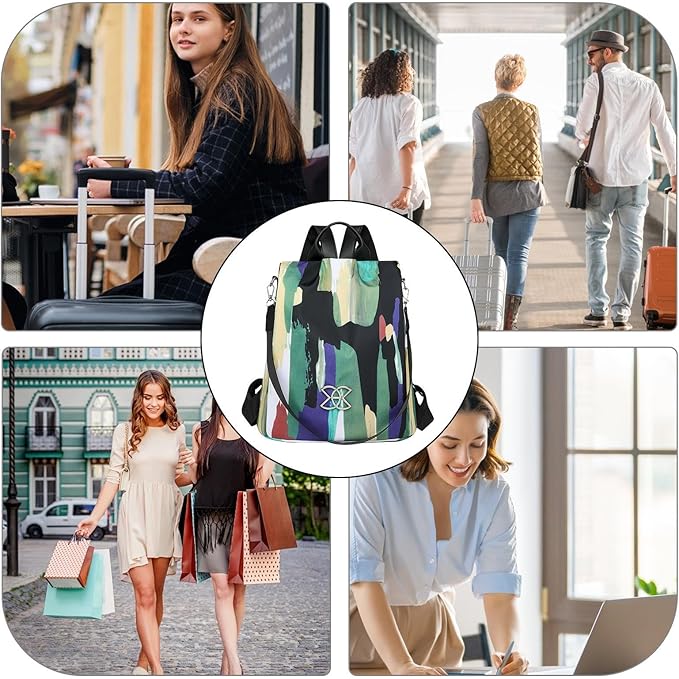 Anti-theft Large Capacity Backpack For Women, Lightweight Leisure Shoulder Bag, Cross Body Back Pack Bag, Multi-Purpose Rucksack Backpack With Adjustable Strap For School Work Commuting Traveling