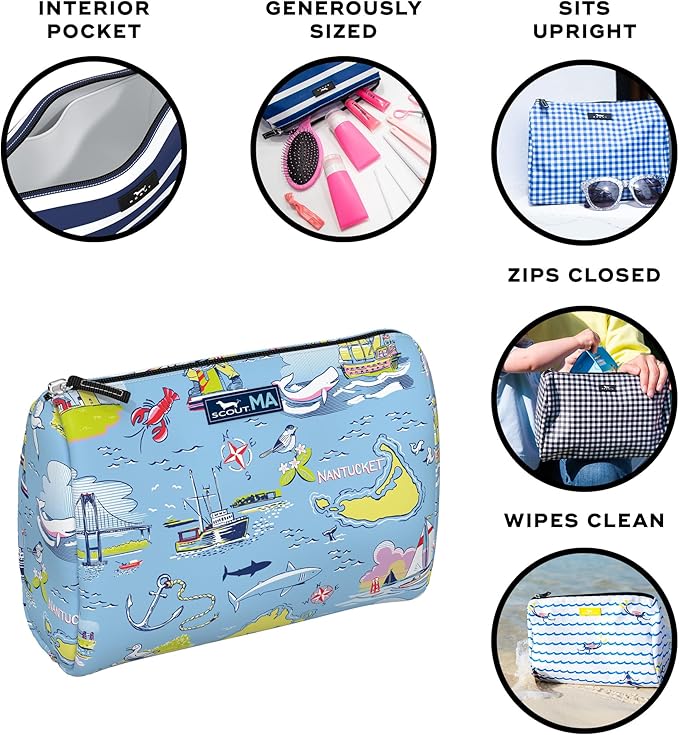 SCOUT Packin' Heat - Large, Water-Resistant, Zip Close Makeup Bag for Women- Toiletry Travel Bag - Cosmetic Bag