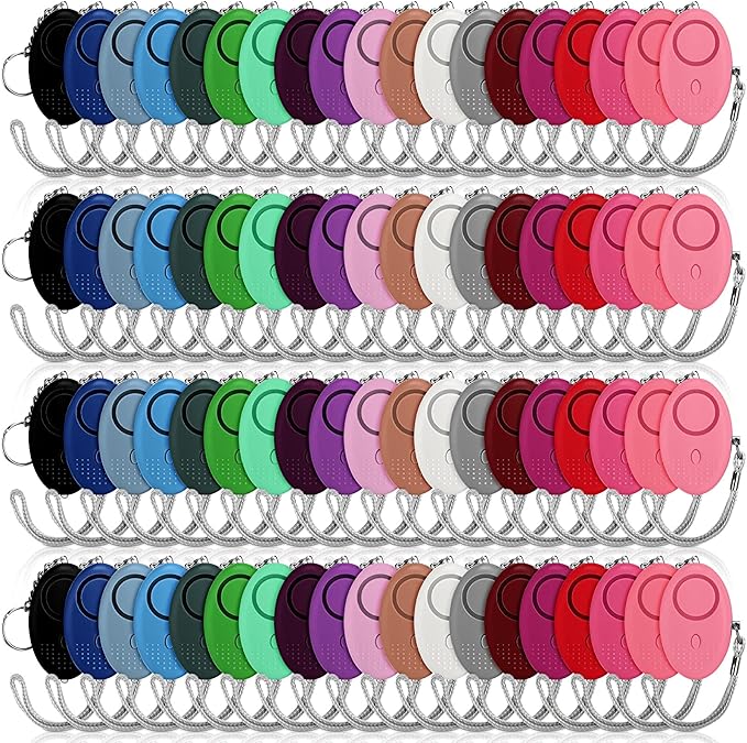 Kanayu 76 Pcs Personal Alarm Bulk 130DB Safe Sound Emergency Safety Self Defense Security Alert Keychain with Led Light Personal Protection Alarm for Women Girls Kids Elderly (Mixed Colors)