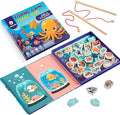 TRAVOFUN Magnetic Fishing Game Book - Travel Toys for Toddlers 3-5 - Car Road Trip Essentials & Airplane Activities for Kids - Montessori Learning Gift with 2 Poles & 27 Ocean Fish (Quiet & Portable)