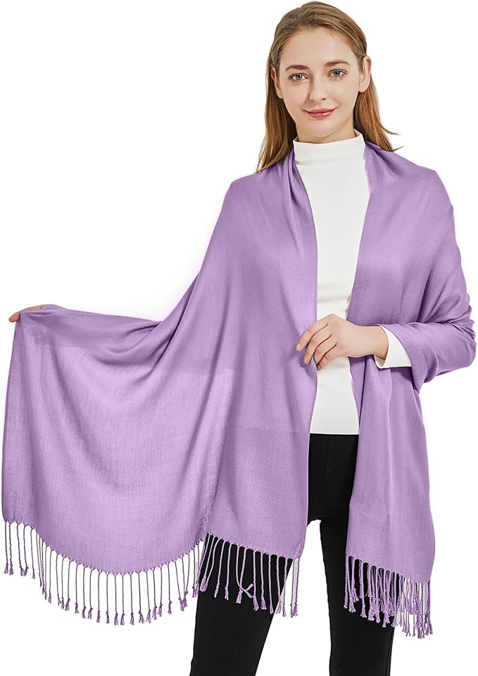 Soft Silky Pashmina Shawl Wraps Solid Colors Scarf for Wedding Evening Dresses