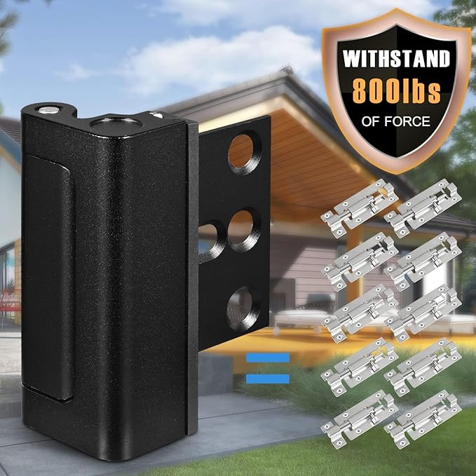 Door Reinforcement Lock, 5PACK Home Security Door Lock Withstands 800 lbs, Childproof Top Door Lock Latch for Toddlers Safety, Inside Night Defender for Inward Swinging Doors