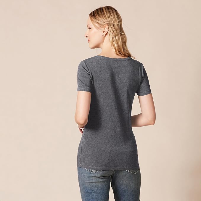 Amazon Essentials Women's Regular-Fit Short-Sleeve T-Shirt (Crewneck and V-Neck Options), Multipacks