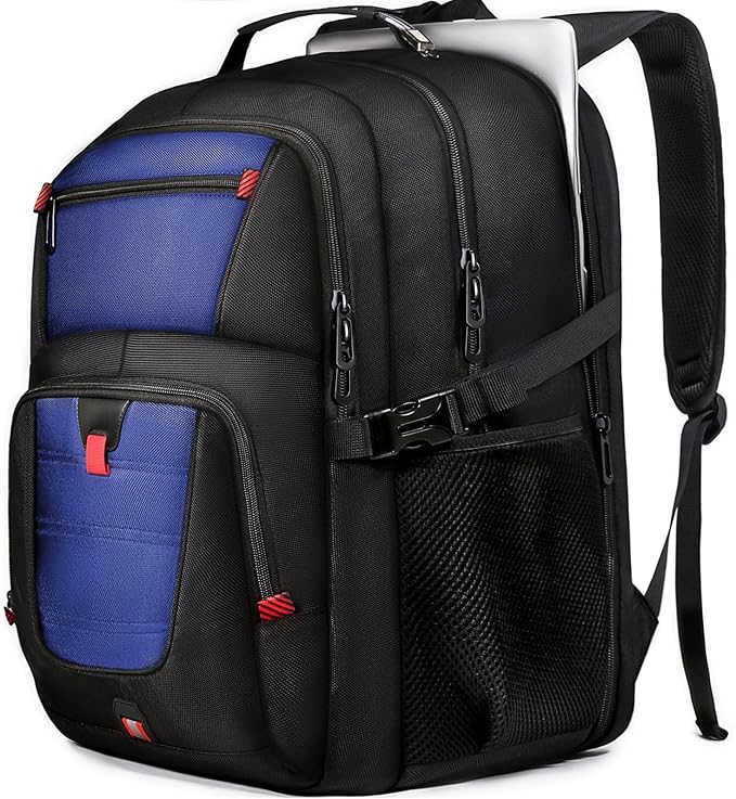 Z-MGKISS 18.4 Large Travel Backpack, USB Computer Bagpack Fits 18.4 Inch Laptop, Business Backpack for Men, TSA Flight Approved, Laptop Backpacks, Blue