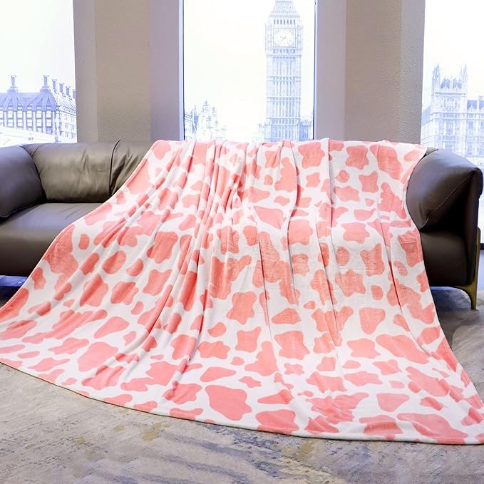 Soft Blankets Queen Size, Extra Large Plush Full Size Pink Fleece Throw Blanket for Bed, Cute Cozy Pink Dorm Bedroom Decor for Women & Girls, Lightweight, All Seasons 90" x 90"
