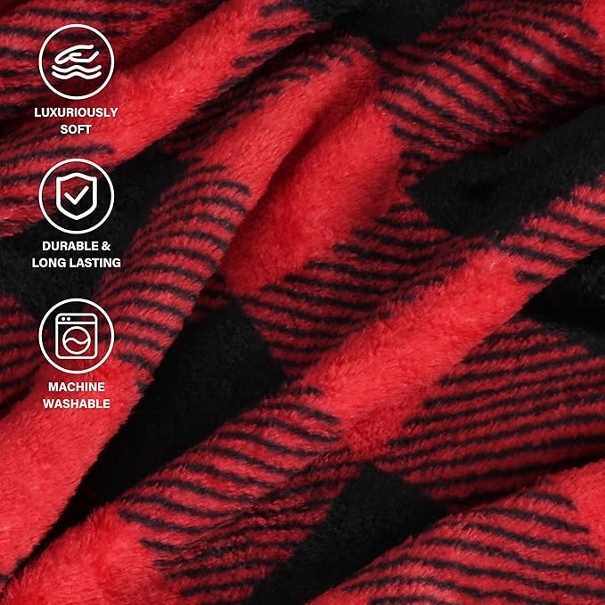 Tirrinia Travel Portable Blanket with Feet Pocket Airplane Office Poncho 4 in 1 Zippered Front Pocket Premium Cozy Fleece Blankets with Built-in Bag