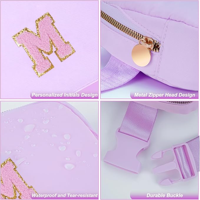 Uygafly Birthday Gifts for 6 7 8 9 10 11 12 13 Year Old Girls,Fanny Pack Belt Bag Crossbody Bags for Women Girls Kids,Fashion Waist Packs Cute Teen Trendy Stuff Travel Essentials | Lavender,M