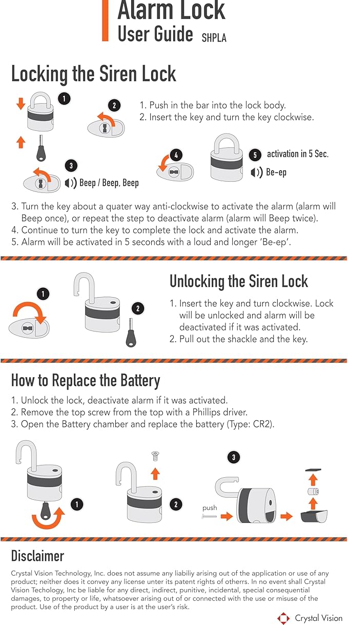Blackstone Anti-Theft Loud 130db Alarm Padlock Weather Proof Heavy Duty Multi Purpose (10mm Shackle)