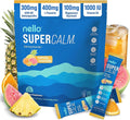 Nello Supercalm Powdered Drink Mix, Cortisol Reducer* and Sleep Aid Supplement, L Theanine, Ksm-66 Ashwagandha, Magnesium Glycinate, Vitamin D 3, No Sugar, Non GMO, 20 Ct, Tropical Tangerine