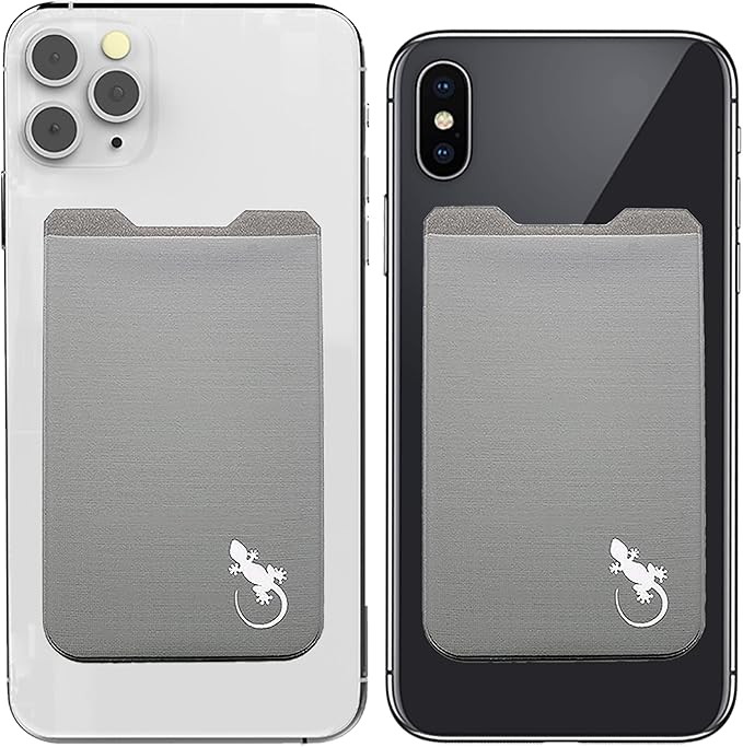 Phone Wallet - Adhesive Card Holder - Cell Phone Pouch - Stick on Lycra Pocket by Gecko - Carry Credit Cards and Cash