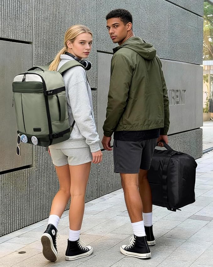 LOVEVOOK 40L Travel Backpack for Women Men, Airline Approved Carry On Luggage with 3 Cubes Accessories, TSA Personal Item Travel Cruise Essentials, Waterproof Weekender Overnight Bags fits 17" Laptop