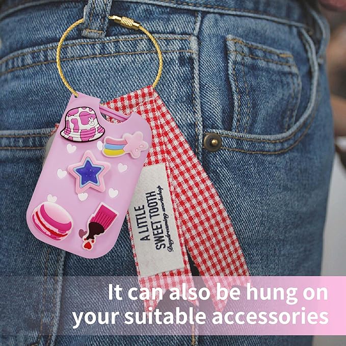 Refillable Hand Sanitizer Spray Bottle - 1oz / 50ml Leakproof Empty Spray Bottle with Silicone Case, Funnel & Clip,Portable Mini Travel Sanitizer Holder for Purse, Pocket, Gym Bag