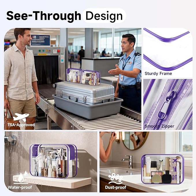11 Set / 9 Set Packing Cubes for Travel,Gifts for Women Mom Kids,TSA Approved Bags for Makeup, Cosmetic, Toiletry, Organizers for Suitcase Carry On,Cruise Essentials Airplane Accessories,Purple