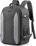 HOTOR Travel Backpack - TSA-Friendly Carry-On Backpack for Men & Women, Internal Luggage Straps & Waterproof Pocket, Perfect for Travel Essentials, Work, Commuting, 16.9" x 11.4" x 7.9", Gray