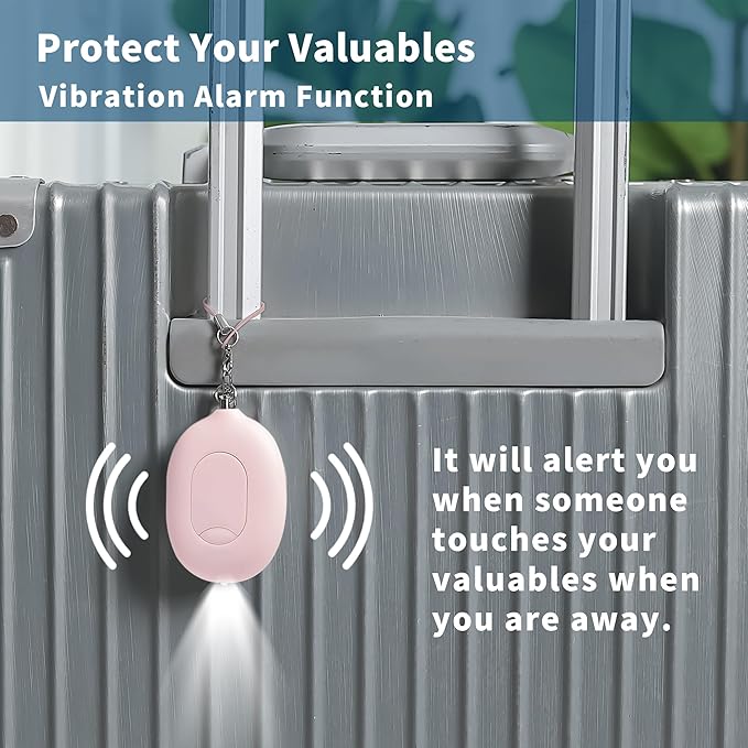 Door Stopper Security Alarm, Door Stopped Alarm When Opened, 130dB Loud Portable Vibration Sensor Door Stop Alarm with LED Flashing, USB Rechargeable for Travel Hotel Home Apartment Safety