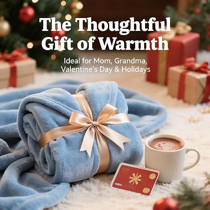 SNZ Wearable Blanket for Womens and Mens, Comfy Flannel Poncho, Snuggie Warm Shawl Wraps for Women, Birthday Gift Ideas