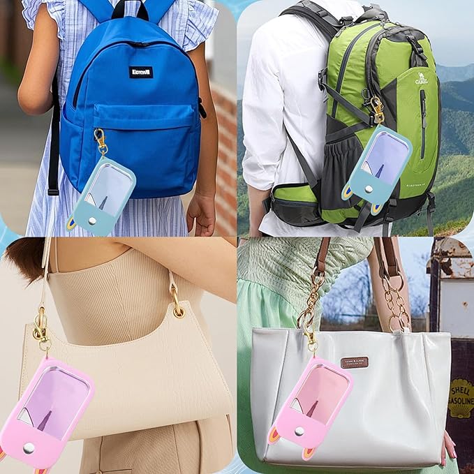 Protective Silicone Case Compatible with Touchland Hand Sanitizer Spray Case Holder with Keychain Compatible with Touch Land Mist Hand Sanitizer Spray Accessory Travel Cover Sleeve Travel Size-2pcs