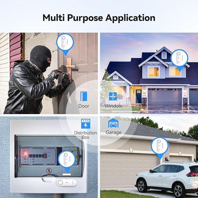 TECKNET Door Alarms for Kids Safety, Window Alarm Pool Alarms Door Alarm for Home Security, 2-in-1 Alarm & Chime, 3-Level Volume Control, Wireless Alarm for House Hotel Cars Sheds Caravans (9 Pack)