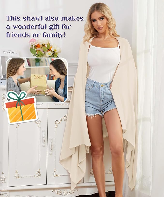 Tencel Cashmere Shawl Wraps for Women,Pashmina Stole Airplane Travel Wool Scarf Blanket Wrap Lightweight UPF 50+