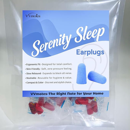 10 Pairs Red Reusable Ear Plugs, 32dB NRR Noise Reduction, Washable Slow-Rebound Foam Earplugs for Sleeping, Snoring, Work, Concerts, Travel