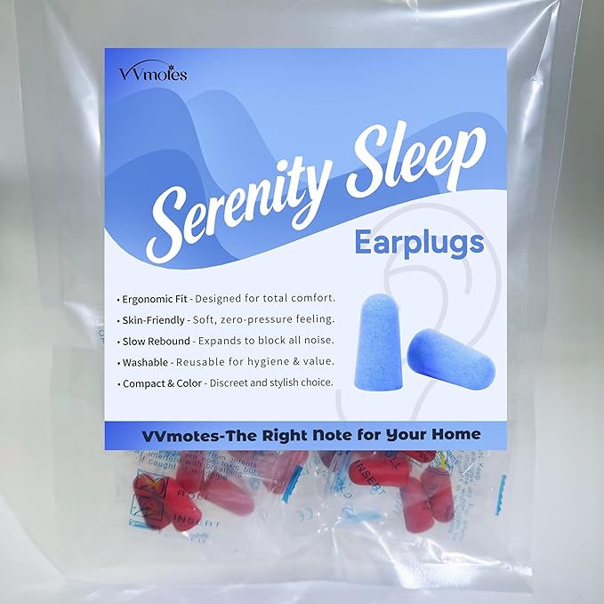 20 Pairs Red Reusable Ear Plugs, 32dB NRR Noise Reduction, Washable Slow-Rebound Foam Earplugs for Sleeping, Snoring, Work, Concerts, Travel