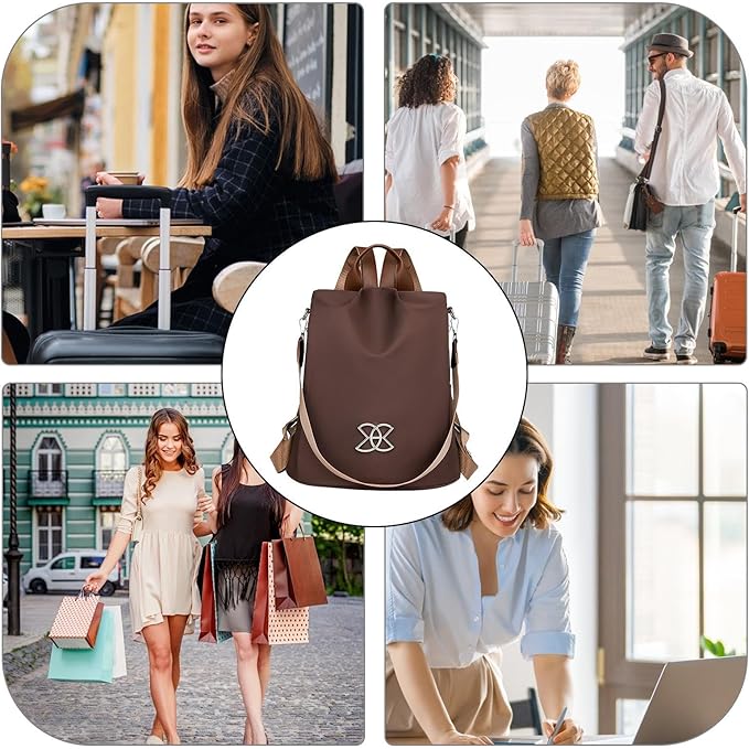 Anti-theft Large Capacity Backpack For Women, Lightweight Leisure Shoulder Bag, Cross Body Back Pack Bag, Multi-Purpose Rucksack Backpack With Adjustable Strap For School Work Commuting Traveling