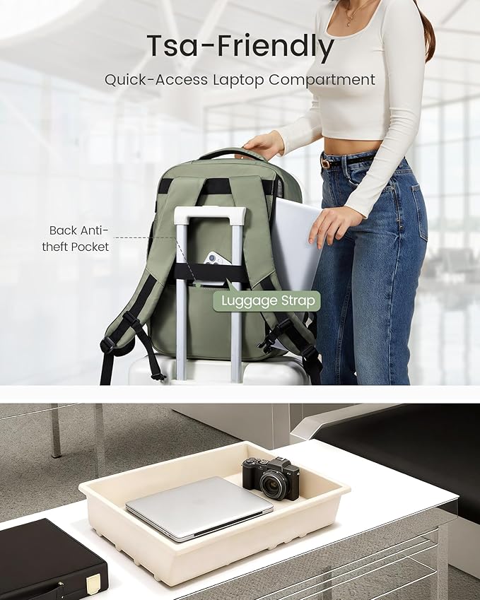 LOVEVOOK 50L Travel Backpack for Women, Airline Approved Carry On Luggage with 3 Cubes Accessories, TSA Personal Item Travel Cruise Essentials, Waterproof Weekender Overnight Bags fits 17" Laptop