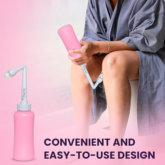 Portable Bidet for Travel 500ml (17oz), Large Capacity Peri Bottle, Compact, Easy-to-Use, Leak-Resistant Travel Bidet Made from ABS Plastic, Feminine Hygiene for Comfort and Freshness
