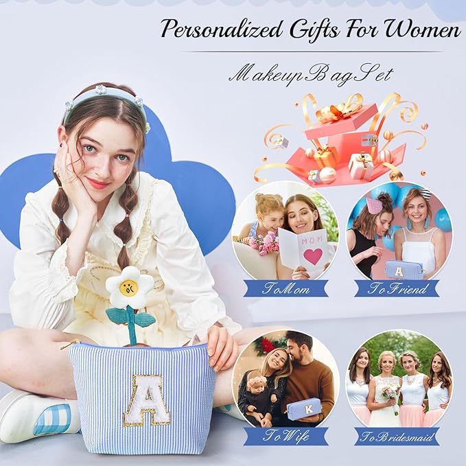 YOOLIFE Teen Girl Gifts - Cute Makeup Bag for Bridesmaid & Friends | Travel Bag for Bride Maid, Matron of Honor, Bridal Shower & Bachelorette Parties