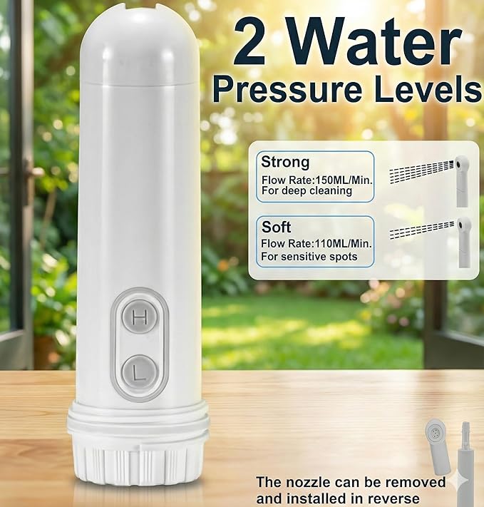 Portable Bidet Sprayer 180ml – Compact Handheld Travel Bidet Bottle for Personal Hygiene & Camping – Adjustable Gentle Water Spray, Lightweight & Easy to Carry for Fresh Cleaning Anywhere. Upgrade