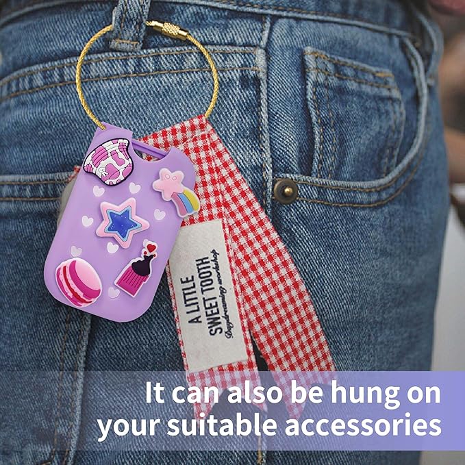 Refillable Hand Sanitizer Spray Bottle - 1oz / 50ml Leakproof Empty Spray Bottle with Silicone Case, Funnel & Clip,Portable Mini Travel Sanitizer Holder for Purse, Pocket, Gym Bag