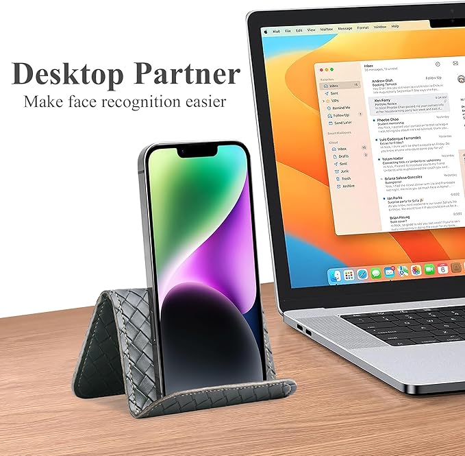 QIELIZI Airplane Travel Essentials for Flying Flex Flap Cell Phone Holder & Flexible Tablet Stand for Desk, Bed, Treadmill, Home & in-Flight Airplane Travel Accessories(1-Woven Grey)